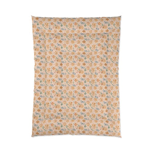 Butterfly Floral Comforter – Cozy Orange Pattern - Dipaliz - Quilts & Comforters