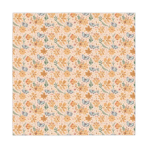Orange Butterfly Floral Tablecloth - Vibrant Dining Decor - Dipaliz - one Size / White - Tablecloths