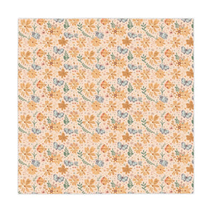 Orange Butterfly Floral Tablecloth – Square - Dipaliz - Tablecloths