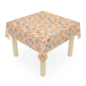 Orange Butterfly Floral Tablecloth – Square - Dipaliz - Tablecloths