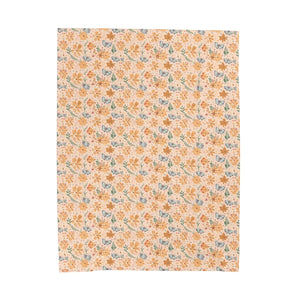 Orange Butterfly Floral Velveteen Plush Blanket - Dipaliz - Blankets