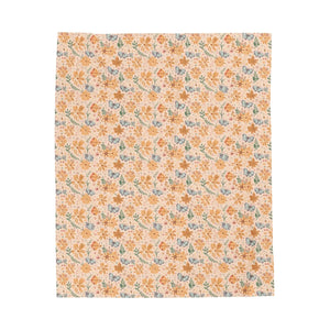 Orange Butterfly Floral Velveteen Plush Blanket - Dipaliz - Blankets