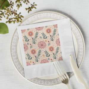 Three-ply White Paper Napkins – Orange Butterfly - Dipaliz