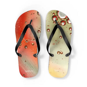 Unisex Flip Flops Orange Droplets Pattern Summer Beach Dipaliz - Slippers