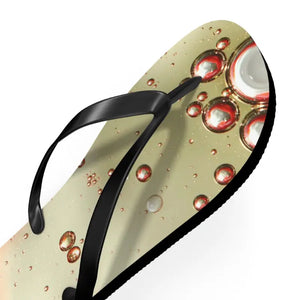 Unisex Flip Flops Orange Droplets Pattern Summer Beach Dipaliz - Slippers