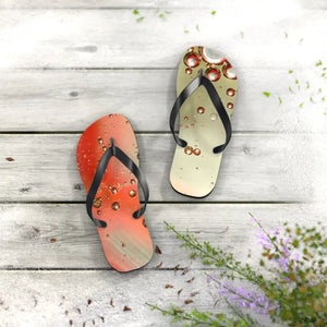 Unisex Flip Flops Orange Droplets Pattern Summer Beach Dipaliz - Slippers