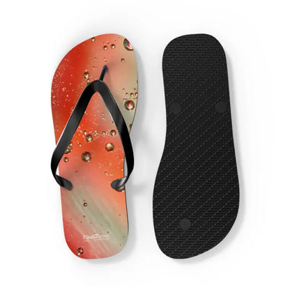 Orange Droplets Unisex Flip Flops: Cool Summer Vibes! - Shoes