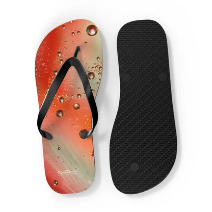 Orange Droplets Unisex Flip Flops: Cool Summer Vibes! - Shoes