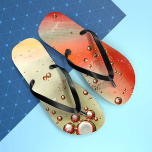 Unisex Flip Flops Orange Droplets Pattern Summer Beach Dipaliz - Xl / Black Sole - Slippers