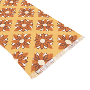 Golden Retro Daisy Mandala Pattern Light Scarf - Scarves & Shawls