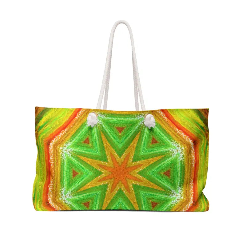 Oversized Orange Geometrical Weekender Tote - 24’’ × 13’’ Bags