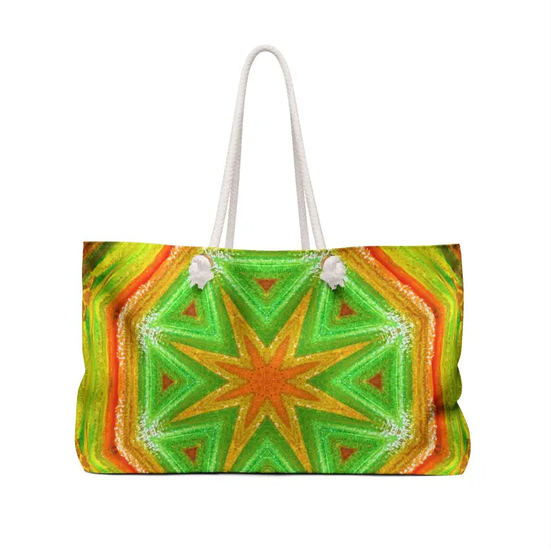 Oversized Orange Geometrical Weekender Tote - 24’’ × 13’’ Bags