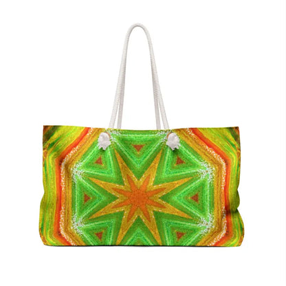 Oversized Orange Geometrical Weekender Tote - 24’’ × 13’’ Bags