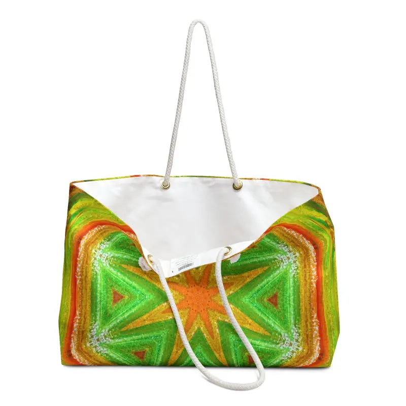 Oversized Orange Geometrical Weekender Tote - 24’’ × 13’’ Bags