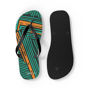 Comfy Green Striped Pattern Flip Flops - Summer Eva - Dipaliz - Slippers