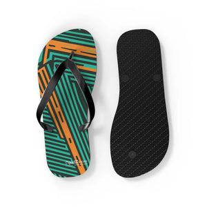 Comfy Green Striped Pattern Flip Flops - Summer Eva - Dipaliz - Slippers