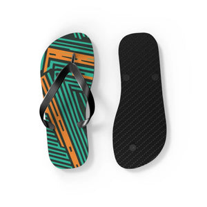 Comfy Green Striped Pattern Flip Flops - Summer Eva - Dipaliz - Slippers