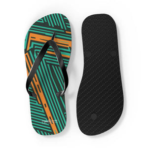 Comfy Green Striped Pattern Flip Flops - Summer Eva - Dipaliz - Slippers