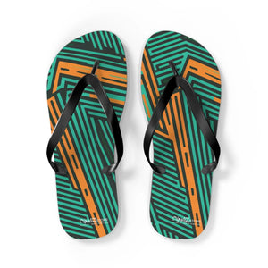 Comfy Green Striped Pattern Flip Flops - Summer Eva - Dipaliz - Slippers