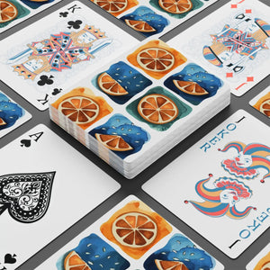Vivid Orange Slice Poker Playing Cards - 300gsm - Dipaliz - Card Games