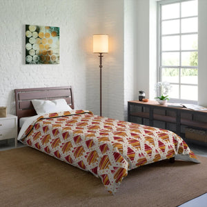 Orange Geometric Pattern Comforter – Plush Softness - Dipaliz - Quilts & Comforters