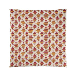 Orange Geometric Pattern Comforter – Plush Softness - Dipaliz - Quilts & Comforters