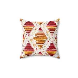 Orange Triangular Pattern Polyester Square Pillow - Dipaliz - Throw Pillows
