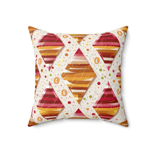 Orange Triangular Pattern Polyester Square Pillow - Dipaliz - Throw Pillows