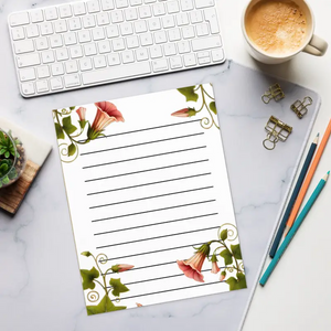 Orange Trumpet Flowers Notepad - Vibrant Creative Design - Dipaliz - Notepads