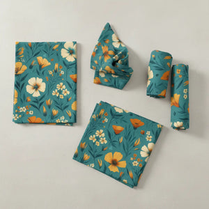 Yellow Flower Napkins – Polyester Set of 4 - Dipaliz - Cloth