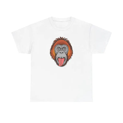 Rock a Trendy Orangutan’s Face Cotton Tee - T-shirt