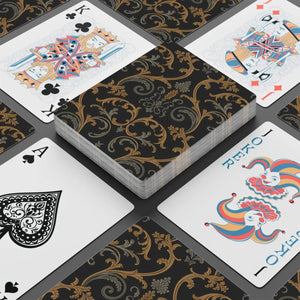 Ornate Black Poker Playing Cards 300gsm Premium Card - Dipaliz - Games