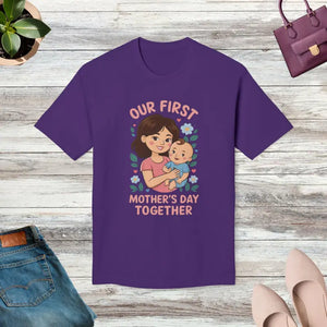 Our First Mother’s Day T-shirt - Celebrate in Style - Dipaliz - Purple / s - T-shirts