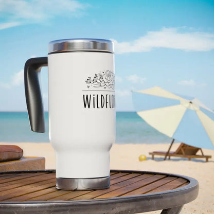 Wildflower Steel Travel Mug with Glossy Finish for your Adventures - 14oz