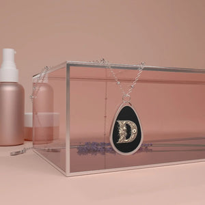 Bold Letter d Oval Necklace Decorated Zinc Alloy Dipaliz - Necklaces