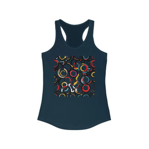 Eye-catching Overlapping Circles Racerback Tank Top - Dipaliz - Solid Midnight Navy / Xs - Tops