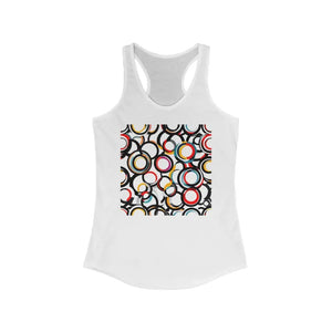 Eye-catching Overlapping Circles Racerback Tank Top - Dipaliz - Solid White / Xs - Tops