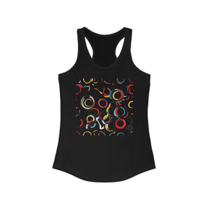 Eye-catching Overlapping Circles Racerback Tank Top - Dipaliz - Solid Black / Xs - Tops