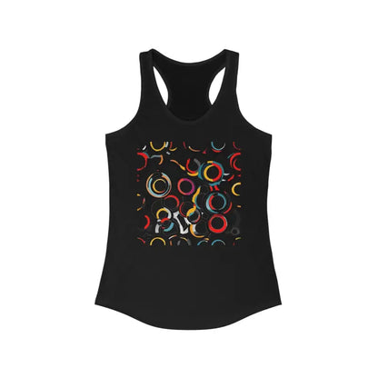 Stylish Overlapping Circles Racerback Tank for a Bold Look - Solid Black / Xs Top