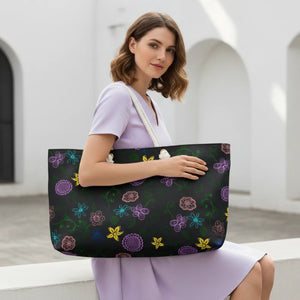 Oversized Polyester Weekender Tropical Black - Dipaliz - Luggage & Bags