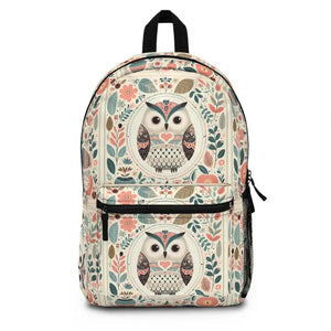 Pastel Flowers Owl Backpack - Chic Women’s Fashion Style - Dipaliz - one Size - Backpacks