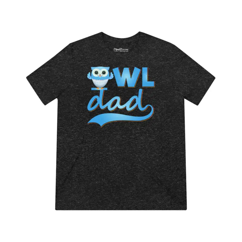 Unisex Triblend Tee: Stylish Owl Dad Design - Black Heather / s T-shirt