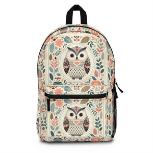 Chic Owl Backpack - Pastel Flowers Gift for Her - Dipaliz - Backpacks