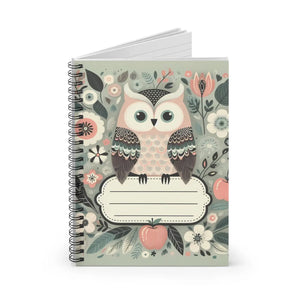 Enchanting Owl Spiral Notebook - Pastel Flower Magic - Dipaliz - Journals