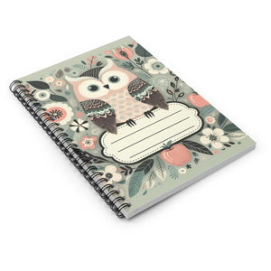 Enchanting Owl Spiral Notebook - Pastel Flower Magic - Dipaliz - Journals