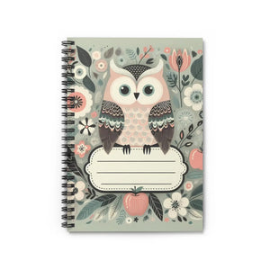 Enchanting Owl Spiral Notebook - Pastel Flower Magic - Dipaliz - Journals
