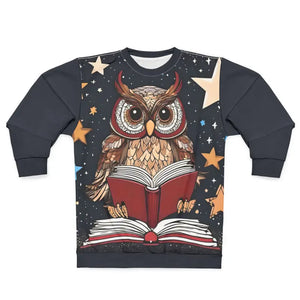 All Over Prints - Owl Reading Book Nerd Unisex Sweatshirt - Cozy Style - Dipaliz