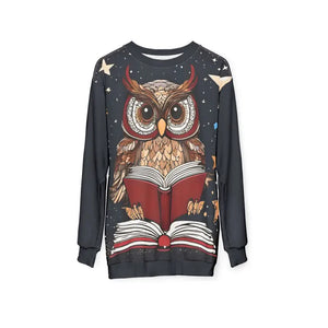 All Over Prints - Owl Reading Book Nerd Unisex Sweatshirt - Cozy Style - Dipaliz