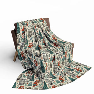 Vibrant Owl Arctic Fleece Blanket – Pine Tree - Dipaliz - Blankets