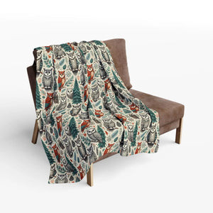 Vibrant Owl Arctic Fleece Blanket – Pine Tree - Dipaliz - Blankets